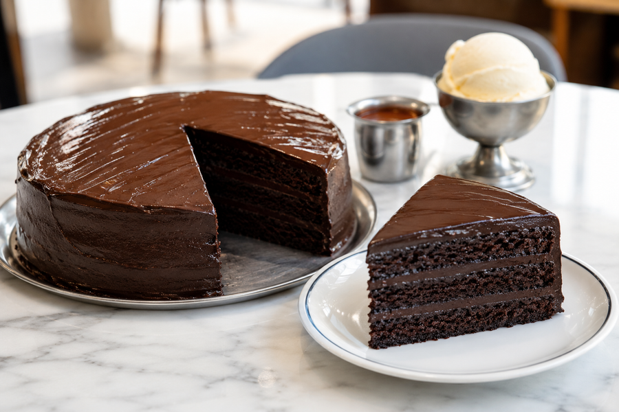 GOOEY CHOCOLATE FUDGE CAKE
